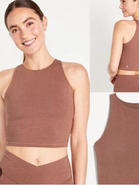 Old Navy Women's CloudComfy High-Neck Longline Sports Bra Tank Size S